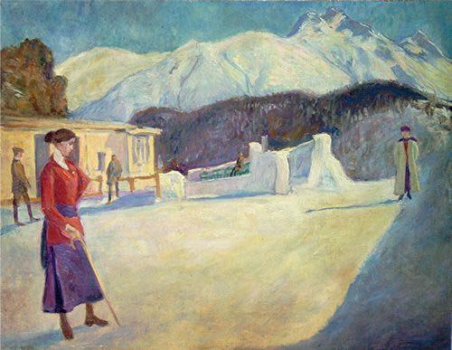 Johannes Martini Am Startplatz der Bobbahn von St. Moritz, oil painting picture